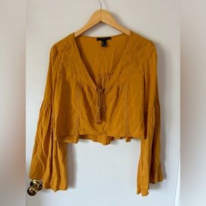 Forever 21 Embroidered Cropped Blouse
